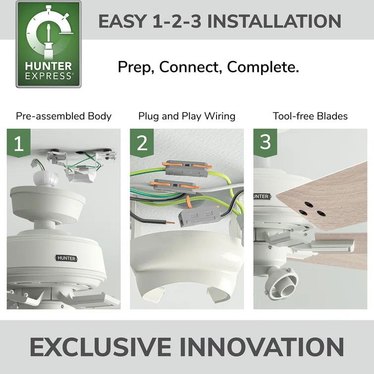 Hunter 52 Inch Fonthill ENERGY STAR® Hunterexpress Ceiling Fan With Lights And Remote