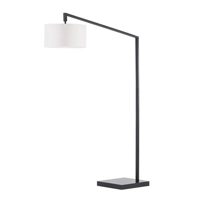 Stretch Chairside Arc Floor Lamp - Matte Black 75" Height