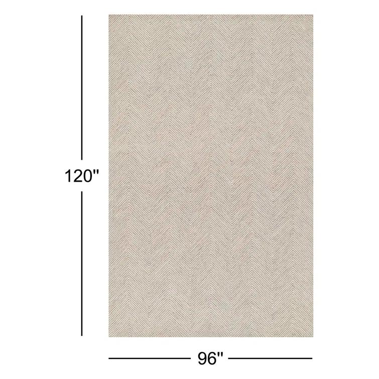 Wheaton Chevron Handmade Tufted Wool Taupe Area Rug