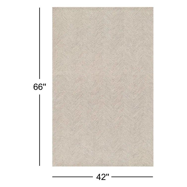Wheaton Chevron Handmade Tufted Wool Taupe Area Rug