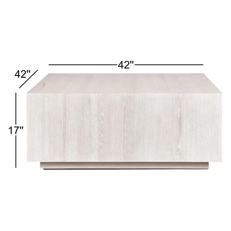 Layne 42" White Wash Oak Square Coffee Table