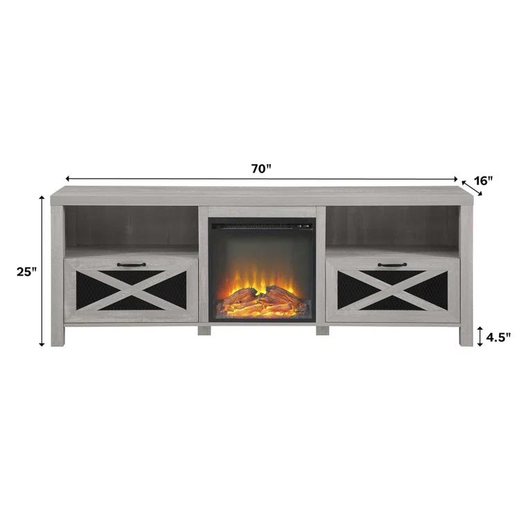 Tansey 70" Media Console with Electric Fireplace