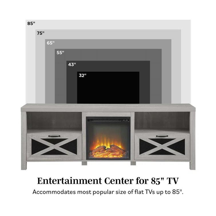 Tansey 70" Media Console with Electric Fireplace