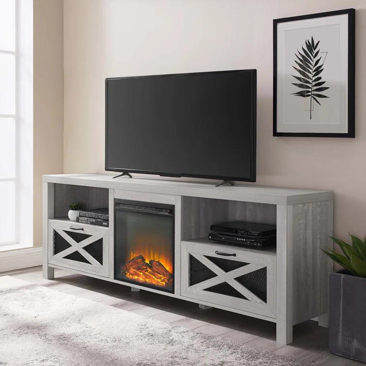 Tansey 70" Media Console with Electric Fireplace