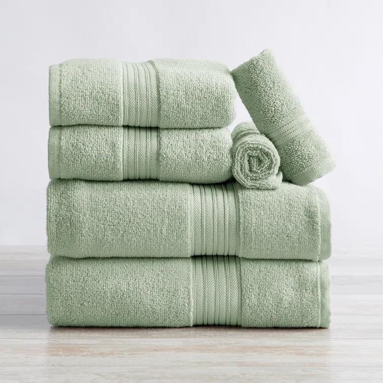 FreshFolds Super Soft 100% Ringspun Cotton Quick-Dry 6-Piece Towel Set