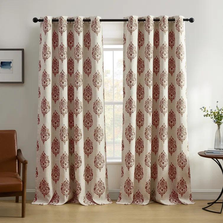 House of Hampton® Blanford Medallion Print Room Darkening Thermal Grommet Top Single Curtain Panel