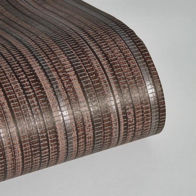 Tempaper Textured Faux Grasscloth Brown & Metallic Silver Peel and Stick Wallpaper, 20.5" x 16.5'