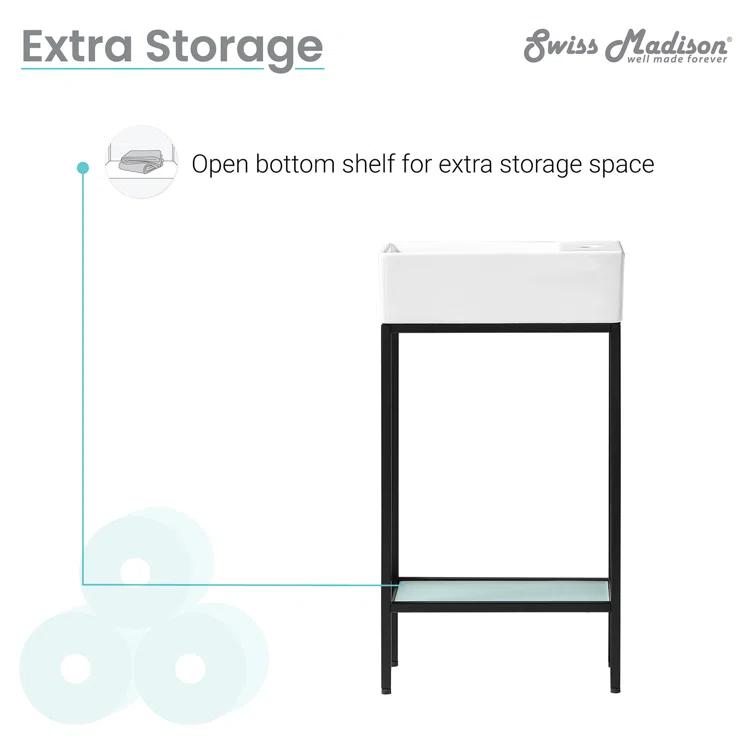 Pierre 19.5 Single, Freestanding, Open Shelf, Frame Bathroom Vanity