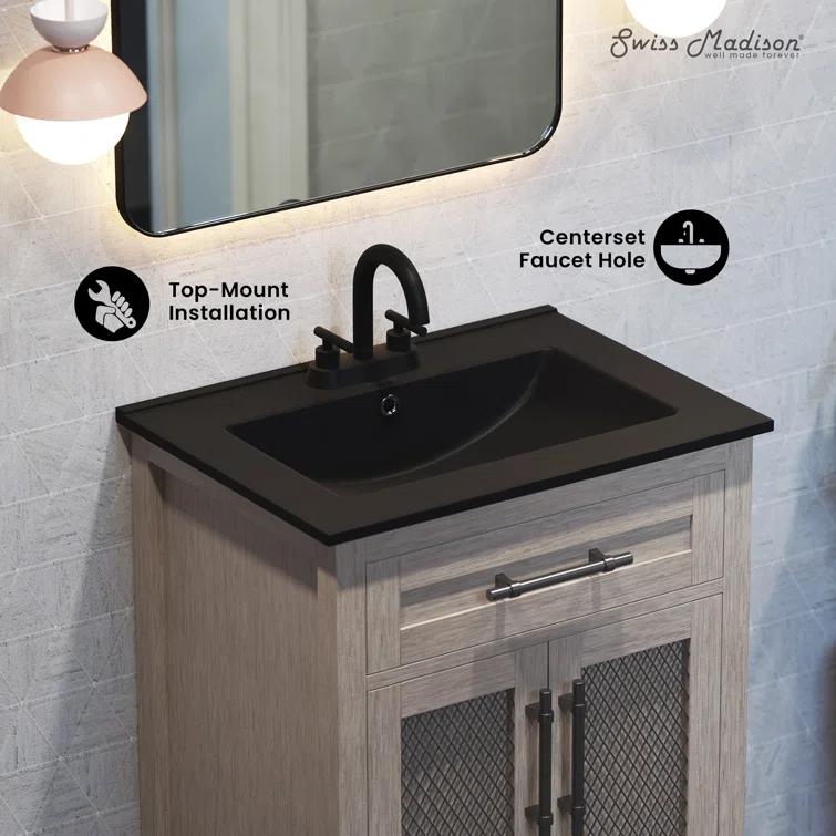 Ceramic 24" Single Bathroom Vanity Top