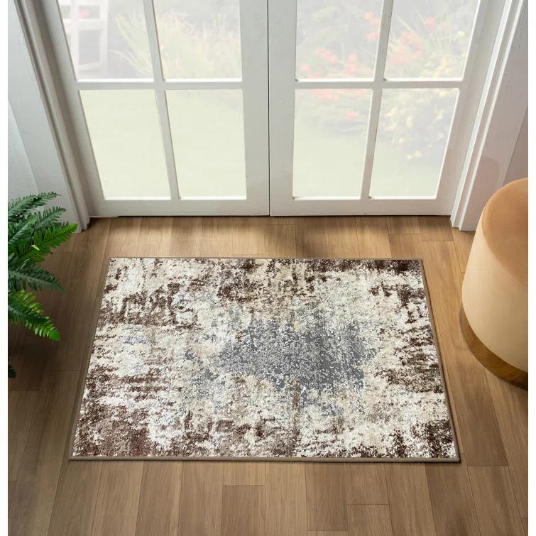 Luxe Weavers Rug 7680 Abstract Persian-Rugs Stain Resistant, Machine-Made, Brown