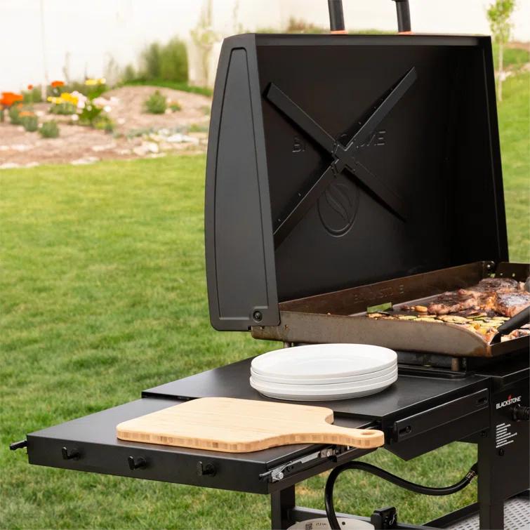 Blackstone 4-Burner 36" Omnivore Griddle with Hood and Extendable Side Shelves