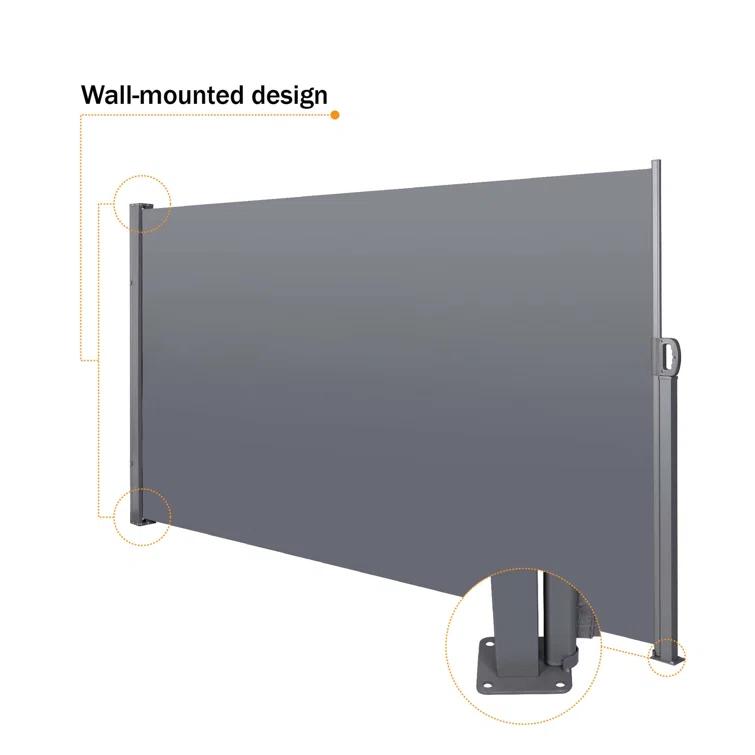 Retractable Side Screen Awning, UV Resistant, Waterproof, Patio Privacy Screen For Garden, Balcony, Courtyard