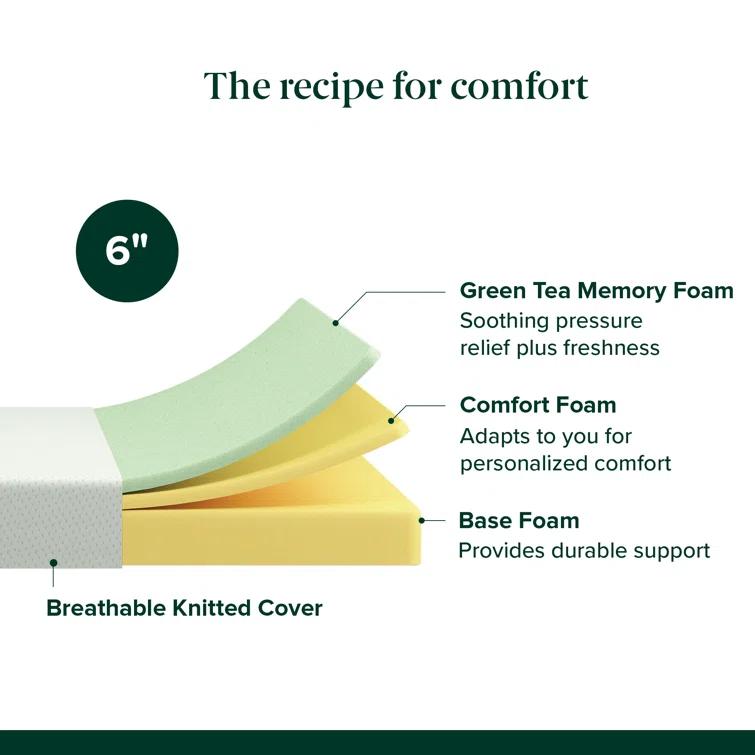Zinus Zinus Medium Firm Green Tea Memory Foam Mattress