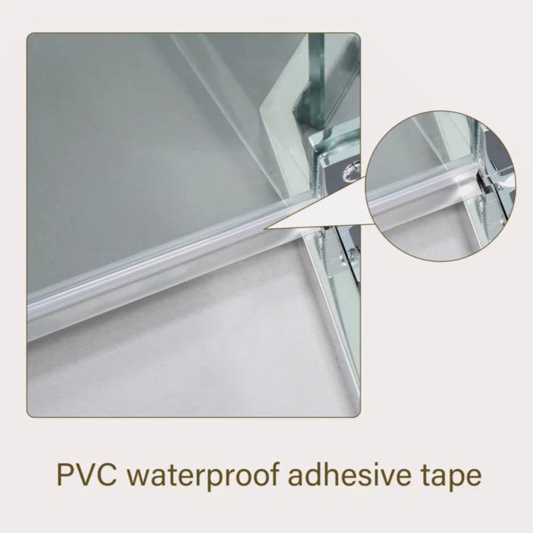 Shower Door 34-1/8" X 72" Semi-Frameless Neo-Angle Hinged Shower Enclosure