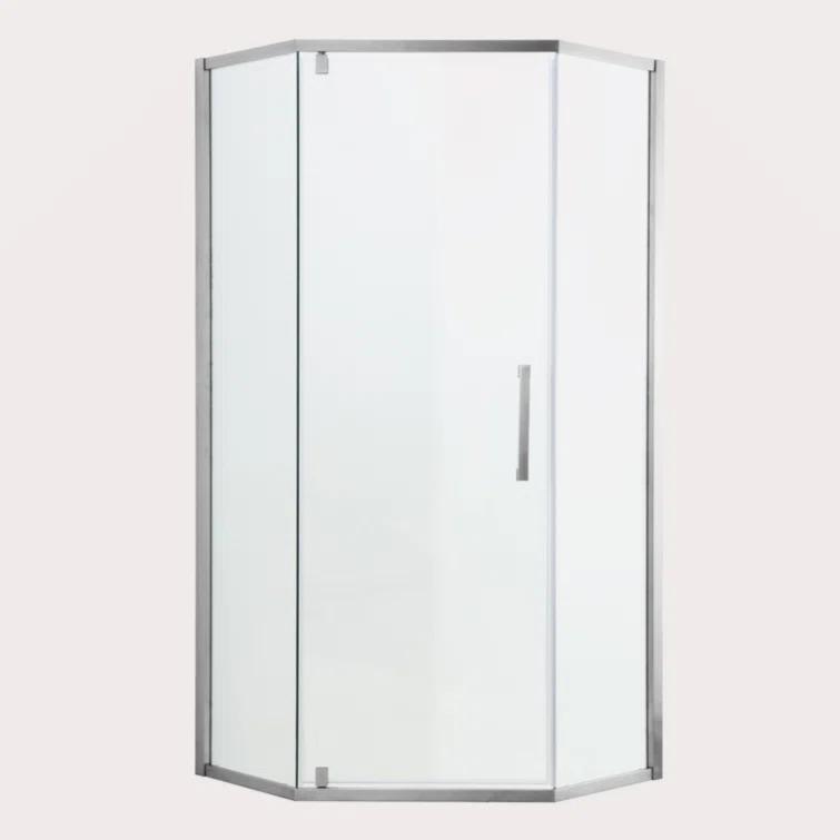Shower Door 34-1/8" X 72" Semi-Frameless Neo-Angle Hinged Shower Enclosure