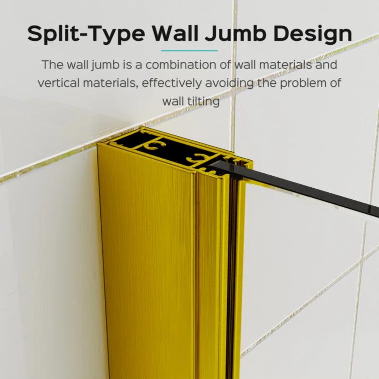 GZMWON 43 in. W * 58 in. H Frameless Folding Shower Doors 1/4" (6mm) Thick SGCC Tempered Glass Door Bathroom Pivot Tub Glass Door