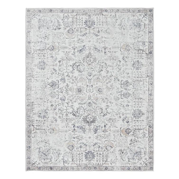 Chenille Mashine Washable Vintage Indoor Arae Rug with Non-Slip Backing for Bedroom Living Room Kitchen Entryway