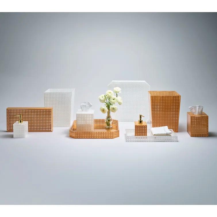 Natural Wicker Cane Rectangular Vanity Tray