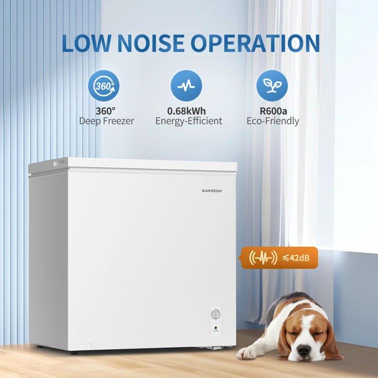 BANGSON 7.0 Cu.Ft Chest Freezer, Deep Freezer with Adjustable Thermostat, Top Open Door Freezer with Removable Basket