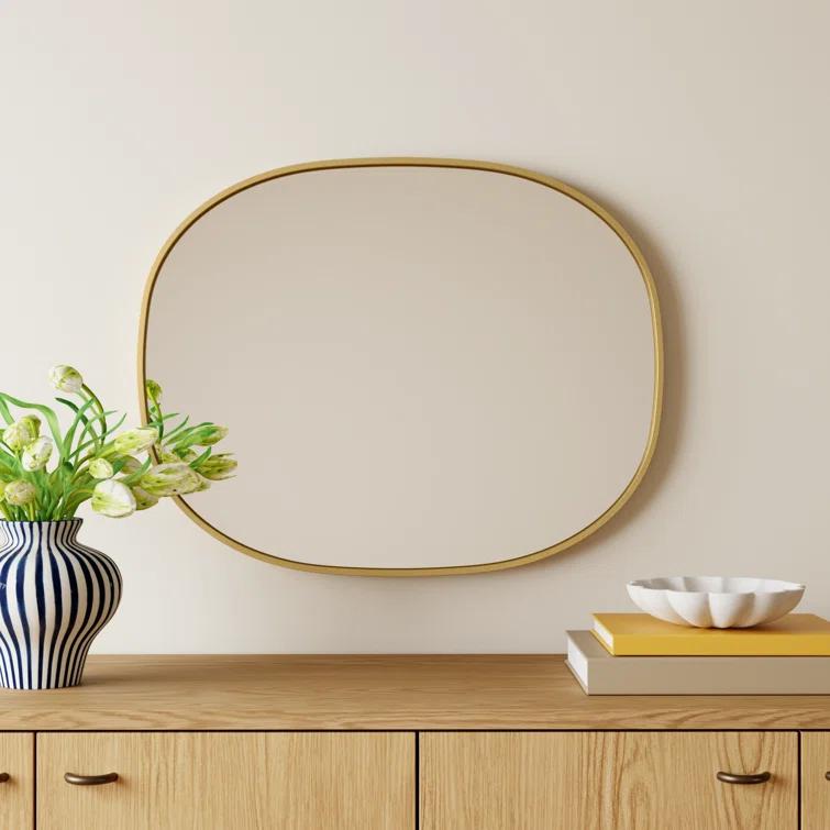 Sabine Metal Curved Oval Wall Mirror