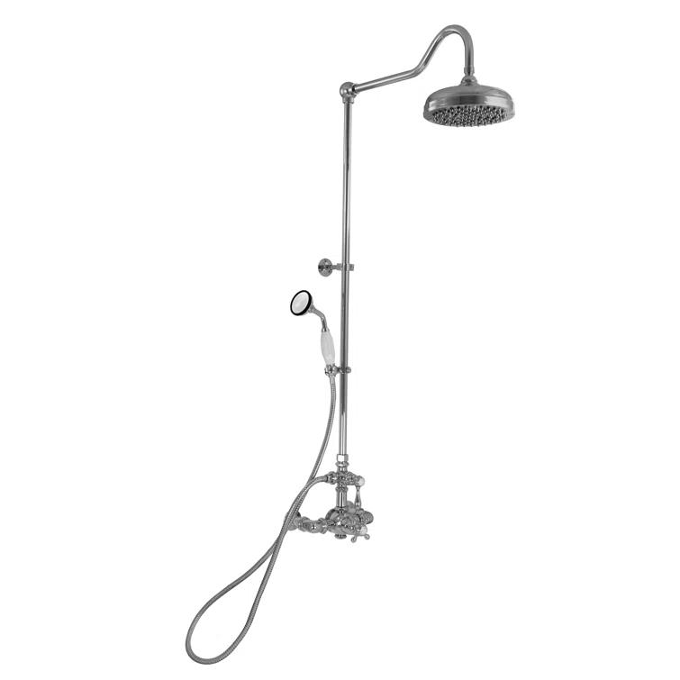 Exposed Thermostatic Shower System 36" Wall Mounted with 1.75 GPM Handshower and Lever/Cross Handles