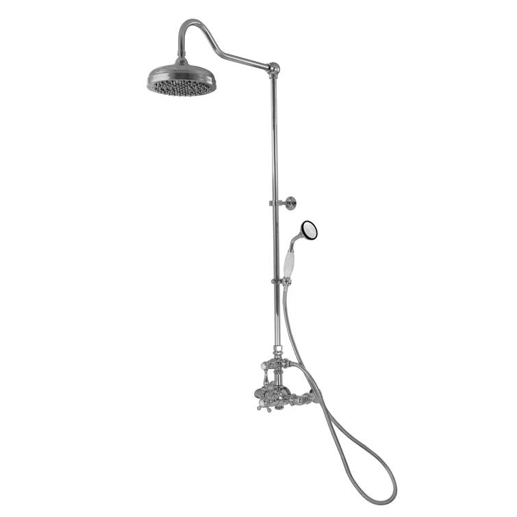 Exposed Thermostatic Shower System 36" Wall Mounted with 1.75 GPM Handshower and Lever/Cross Handles