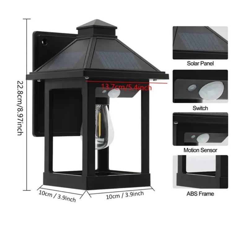 2 Pack Solar Wall Lanterns Outdoor With 3 Modes, Dusk To Dawn Motion Sensor LED Sconce Lights IP65 Waterproof, Exterior Front Porch Security Lamps Wall Mount Patio Fence Garage Decorative