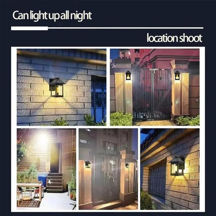 2 Pack Solar Wall Lanterns Outdoor With 3 Modes, Dusk To Dawn Motion Sensor LED Sconce Lights IP65 Waterproof, Exterior Front Porch Security Lamps Wall Mount Patio Fence Garage Decorative