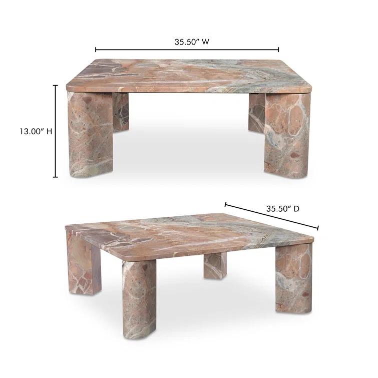 Cato Coffee Table - Orange Marble