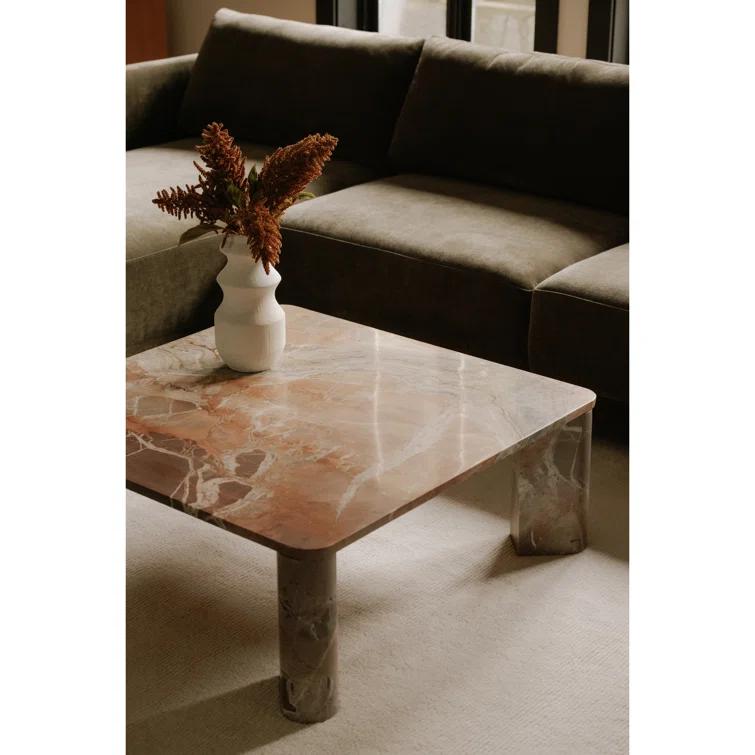 Cato Coffee Table - Orange Marble
