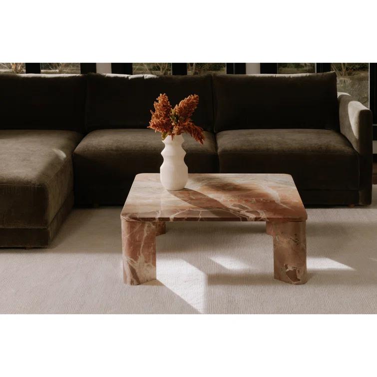 Cato Coffee Table - Orange Marble