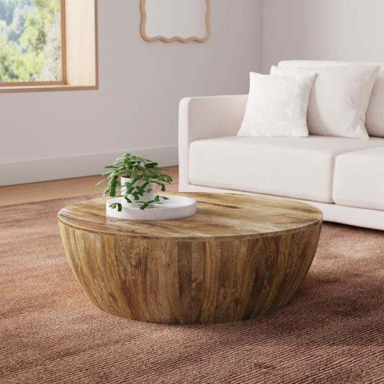 Vivenne Mango Wood Drum Coffee Table
