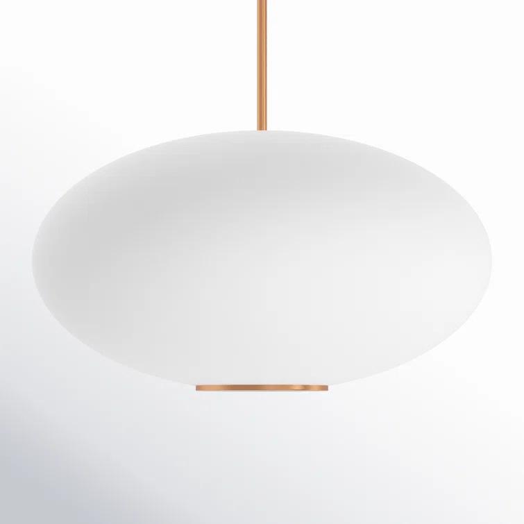 Illusion Dimmable LED Pendant With Oval Shaped Glass Shade, Adjustable Color Temperature