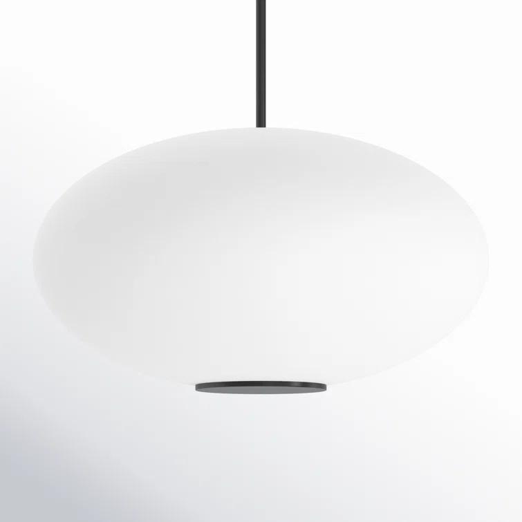 Illusion Dimmable LED Pendant With Oval Shaped Glass Shade, Adjustable Color Temperature