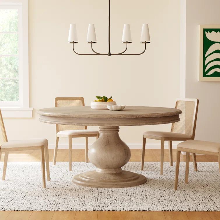Dadeville Pine Round Solid Wood Dining Table