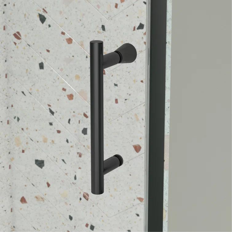 38-42" W x 71" H Flush Glass Shower Door Reversible Installation