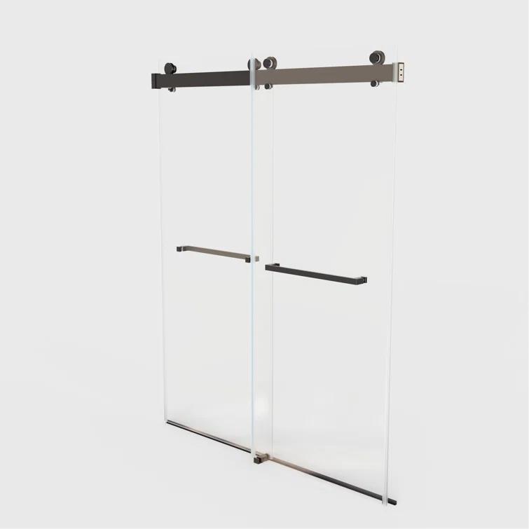 Ceballos 56-60 Inches W *76 Inches H Frameless Double Sliding Soft-Close Shower Door LNNMTB-W1552S00005