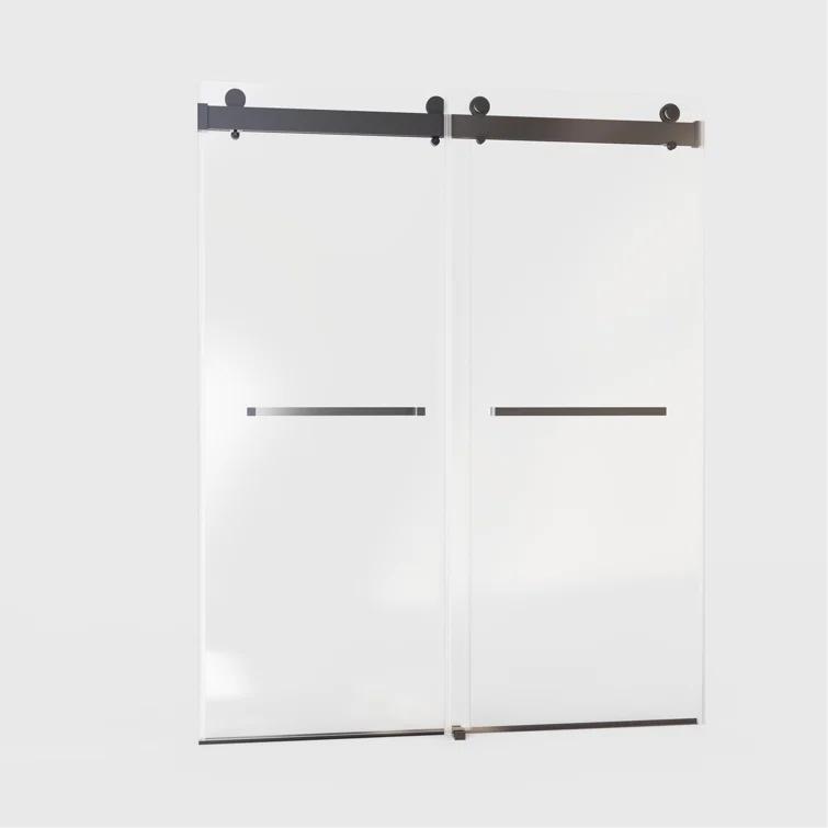 Ceballos 56-60 Inches W *76 Inches H Frameless Double Sliding Soft-Close Shower Door LNNMTB-W1552S00005