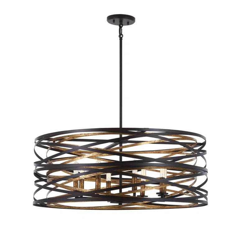 Minka Lavery Vortic Flow 8 - Light Dark Bronze/Mosaic Gold Unique/Statement Pendant