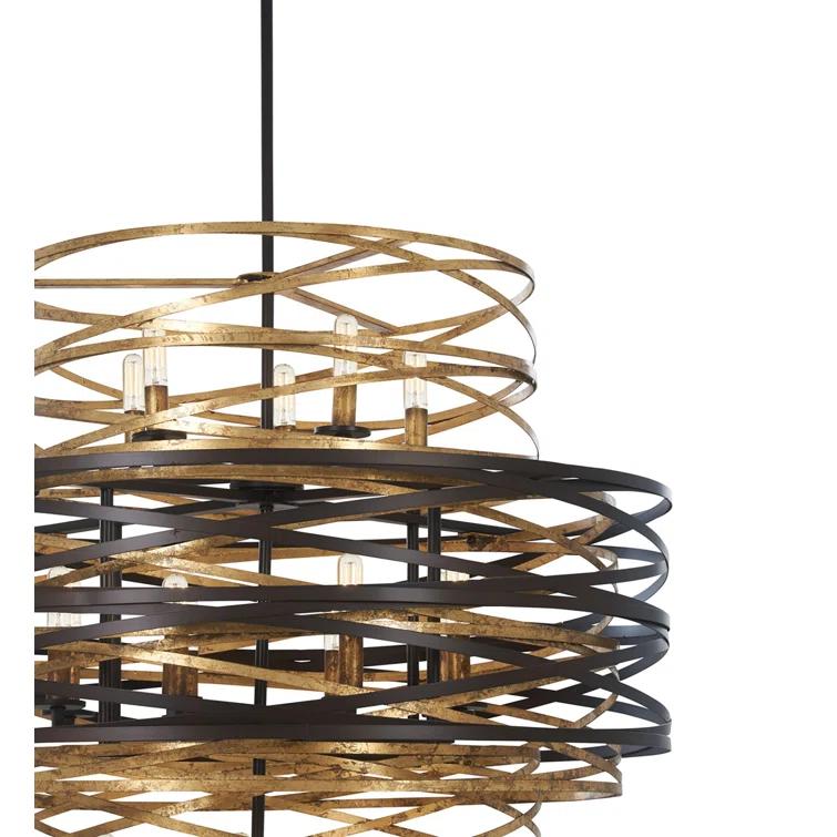 Minka Lavery Dark Bronze Mosaic Gold Chandelier 30" Wide Modern 18-Light Fixture for Dining Room House Foyer Kitchen Entryway Home