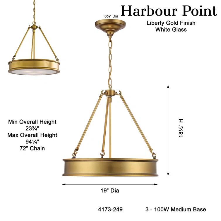 Minka Lavery Harbour Point 19" Wide Liberty Gold Pendant Light