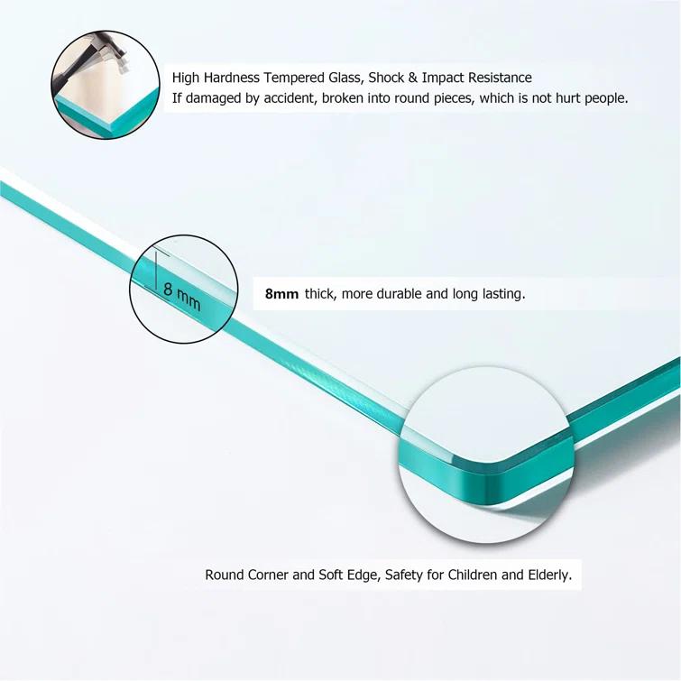 Shower Door 48" W X 76"H Semi-Frameless Bypass Sliding Shower Enclosure