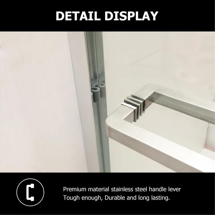 Shower Door 48" W X 76"H Semi-Frameless Bypass Sliding Shower Enclosure