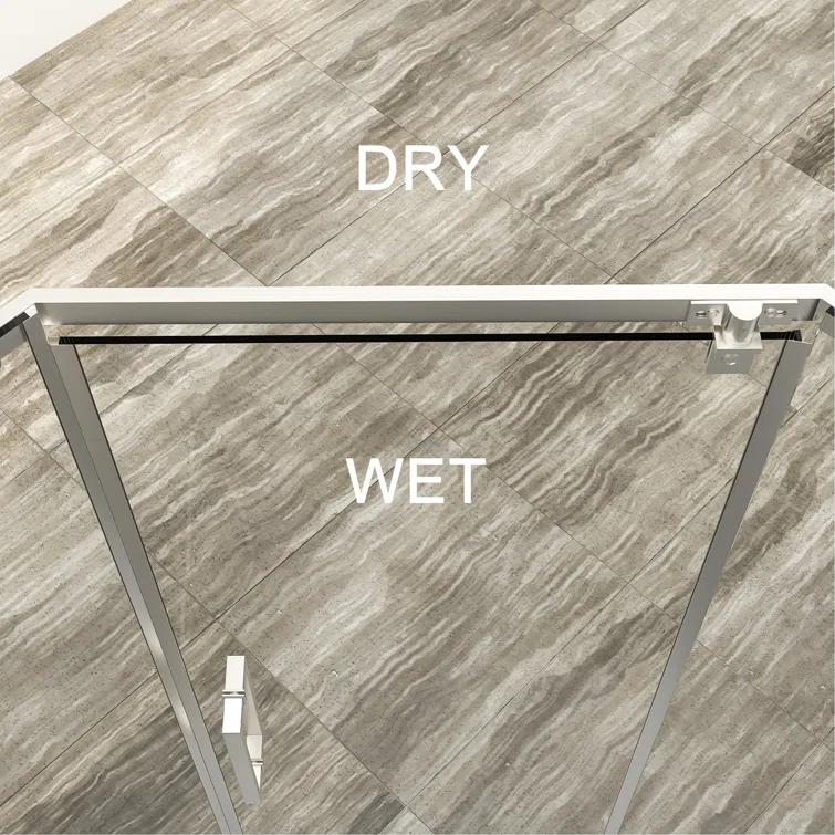 Audiohome Shower Door 34-1/8" X 72" Semi-Frameless Neo-Angle Hinged Shower Enclosure AHYTD-W124366340