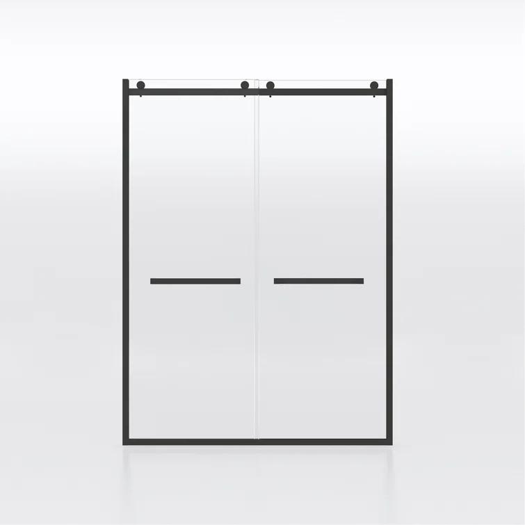BVNECXP Frameless Sliding Glass Shower Doors 60" Width X 76"Height With 3/8"(10Mm) Clear Tempered Glass YY3CHO-W1675S00002
