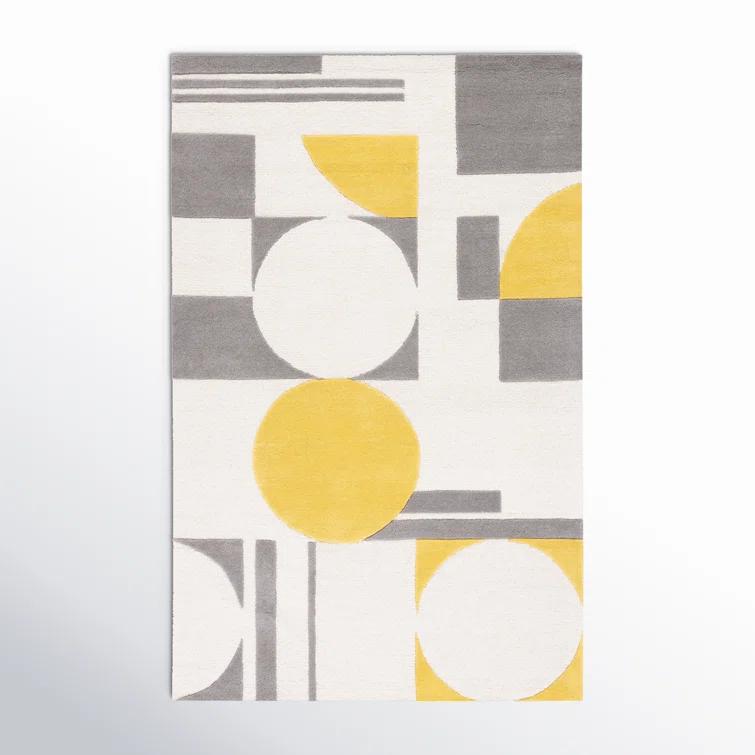 Rodeo Drive RD856 Hand Tufted Indoor Area Rug - 6'x9' - Grey/Gold - Safavieh