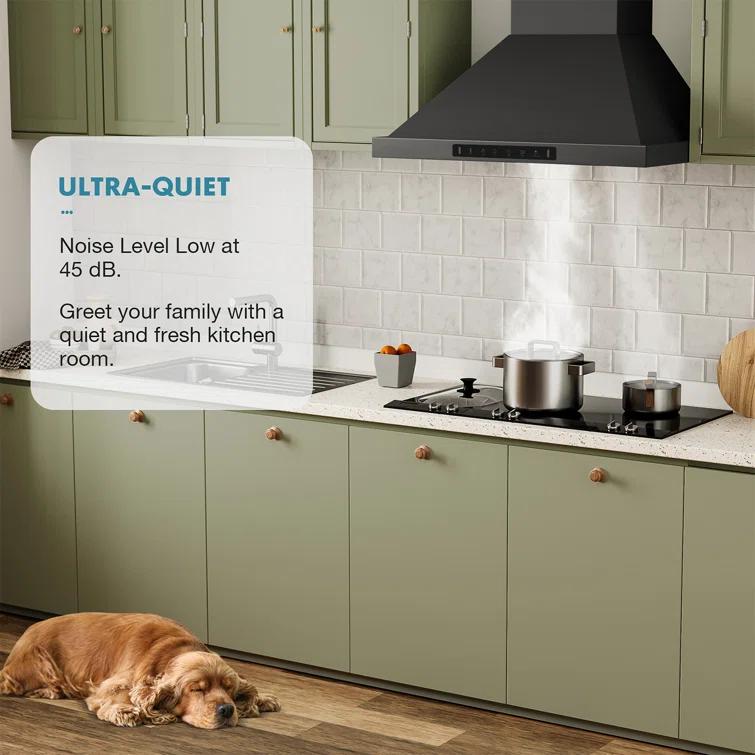 VIKIO PRO 36" 900 CFM Convertible Wall Mount Range Hood with LED Lights & Hands-Free Control RHW30-MH