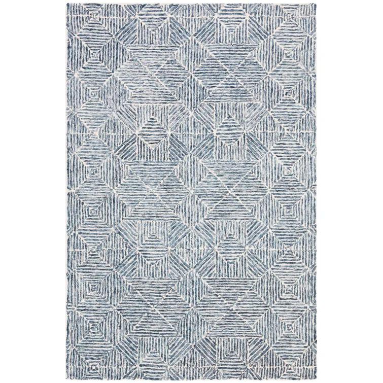 SAFAVIEH Abstract Brock Geometric Area Rug, Blue/Ivory, 4' x 6'
