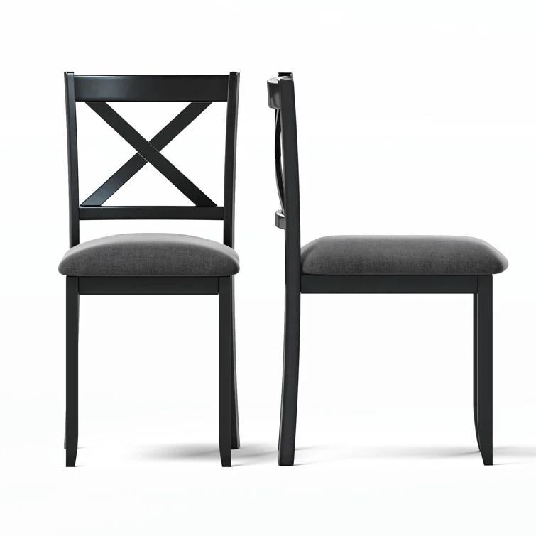 Gracie Oaks Solid Wood Upholstered Dining Chair(Set of 2)