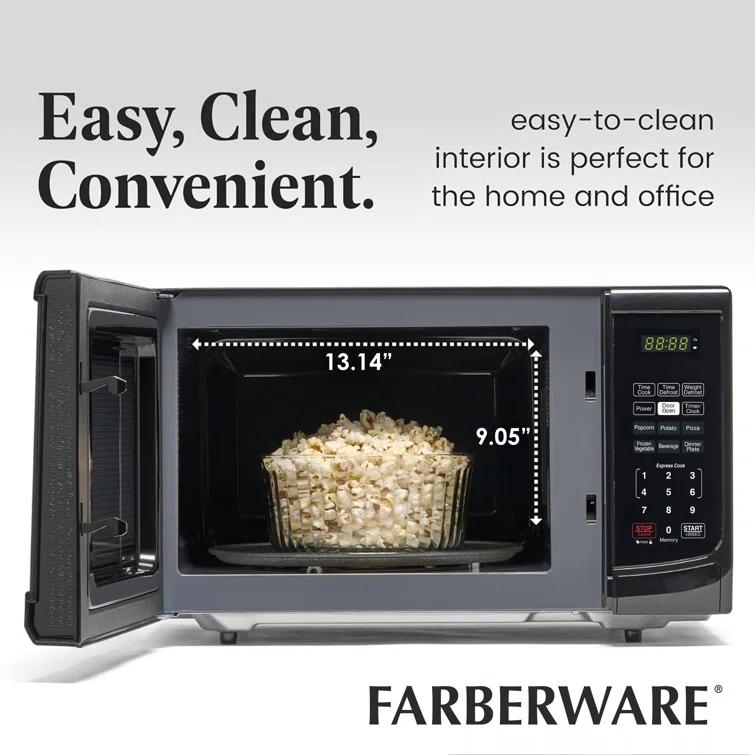 Farberware Farberware 0.9 Cubic Feet Countertop Microwave FM09BKA
